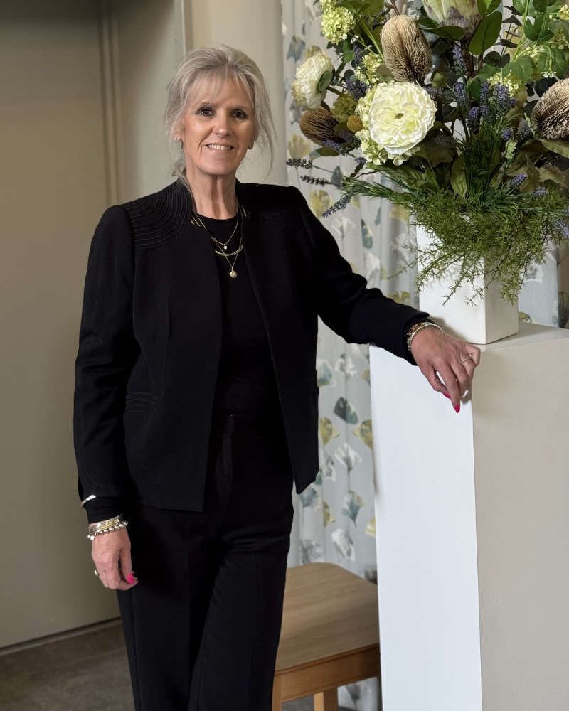 Jill at a funeral venue