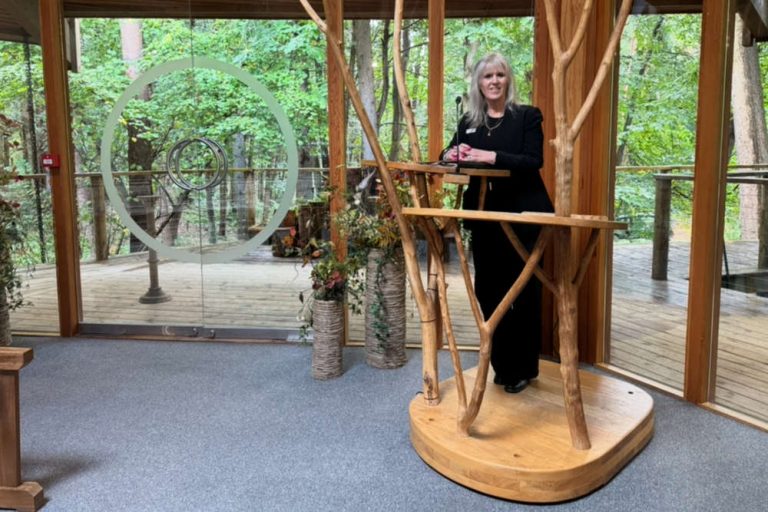 Jill at woodland funeral venue