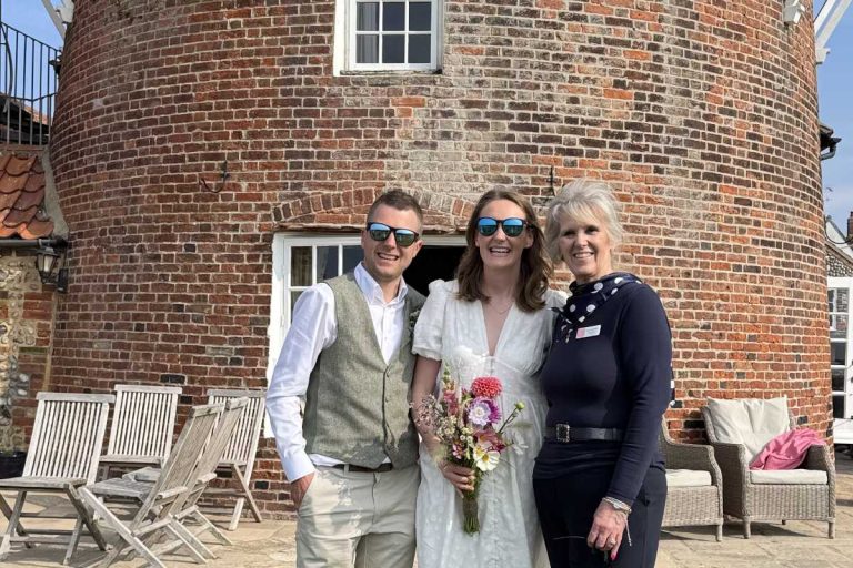 Jill with the Bride & Groom